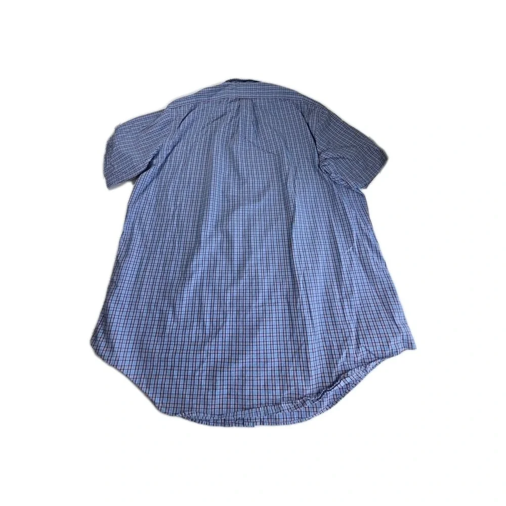 Polo Ralph Lauren Short Sleeve Button Down Shirt Mens XL Blue Plaid CLASSIC Fit